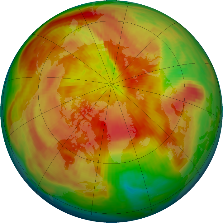 Arctic ozone map for 24 March 1983